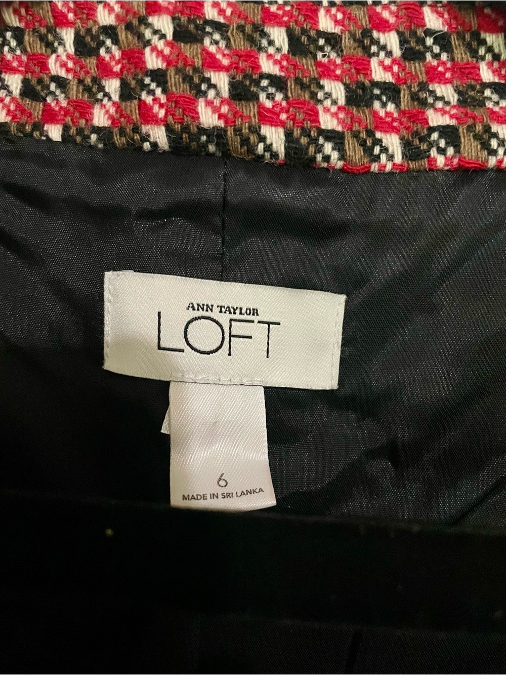 LOFT Vintage Houndstooth Tweed Cropped Blazer - Picture 8 of 8